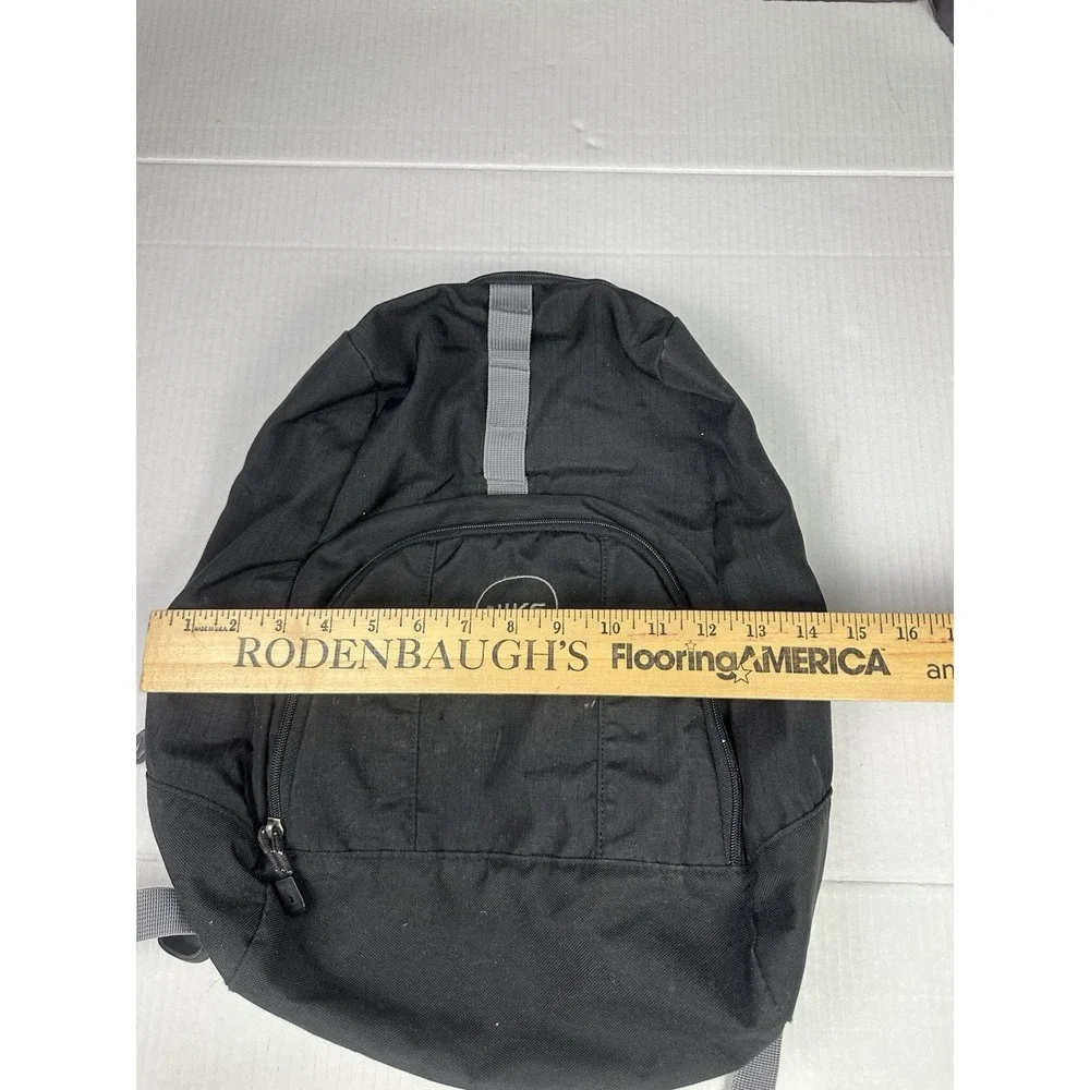 Vintage 90s Nike Black Backpack Y2K Embroidered Logo Multi Functional School